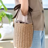 ≪5/20 新発売!!2590円 送料無料≫ バッグ 鞄 かばん カバン カゴバッグ レディース [B1610] 20代 30代 40代 かご 夏 夏バッグ ペーパーバッグ 雑材 浴衣 水着 旅行 夏祭り リゾート 巾着 リボン 可愛い 大人可愛い お出かけ 収納力 マチ ブラウン ブラック【送料無料】
