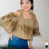 【全品30%offクーポン発行】5/10 23:59まで■2wayフリルショルダートップス トップス レディース カットソー タンクトップ ボリュームスリーブ フレア ショート丈 シンプル 大人