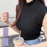 ≪ マラソンセール ポッキリ sale ≫ ネック2タイプ リブニット トップス レディース 春夏 きれいめ おしゃれ 大人 ニット サマーニット リブ フリルネック ノースリーブ モックネック フリル インナー タンクトップ ママ 20代 [C6611]【送料無料】【メール便】