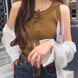 ≪5/6 新発売!!2990円 送料無料≫ アメリカンスリーブ アメスリ タンクトップ トップス [C7444] レディース カップ ブラジャー 下着 カップ付き ブラ カップブラ ノースリーブ リブ バイカラー インナー タンク 夏 肌見せ ヘルシー 海 おしゃれ カジュアル【送料無料】