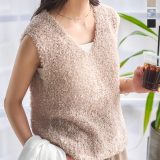 ≪5/5 新発売!!3280円 送料無料≫ ベスト ニットベスト ノースリーブ トップス [C7489] レディース 20代 30代 40代 ブークレ Vネック Tシャツ 春 夏 秋 春服 ふわふわ ゆるふわ 気持ちいい 軽い ラフ レイヤード トレンド 可愛い 大人可愛い お出かけ 旅行【送料無料】