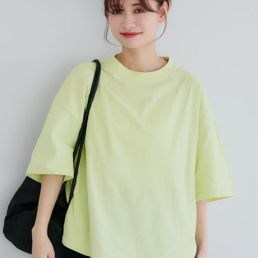 coca ビックシルエットテールカット5分袖Tシャツ コカ トップス カットソー・Tシャツ イエロー ブラック レッド ホワイト グレー ブルー