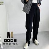 母の日企画 最大30％OFFクーポン■ パンツ レディース 秋 冬 M L センターピンタック センタースリット ロング丈 きれいめ シンプル ベーシック ビジネス オフィス