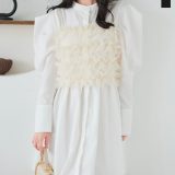≪5/10 24Hセール2990円 送料無料≫ パワショル モックネック ペプラム ミニワンピース レディース チュニック ミニワンピ シャツ ワンピース シャツワンピース ミニスカ ミニ丈 ミニ ブラウス 春 秋 骨格ウェーブ スタンドカラー スタンドネック [E3382]【送料無料】