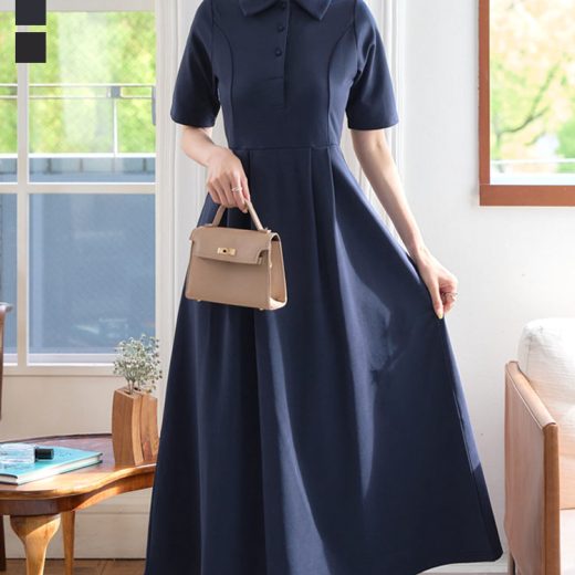 ≪5/27 新発売!!3990円 送料無料≫ ワンピース ワンピ ポロシャツ [E3510] レディース 20代 30代 40代 ロング丈 半袖 ポロ フレア フィットアンドフレア 着痩せ 細見え 骨スト フレアワンピース 体系カバー 体形カバー 体型カバー 大人可愛い スカート 上品 ママ【送料無料】