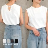 5月13日発売■ バックデザインノースリーブカットソー 春 夏 ロンT チュニック ノースリーブ ≪ゆうメール便配送30・代引不可≫