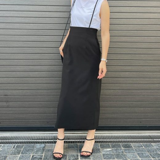 【XSサイズ展開】【ロングセラー】ハイウエストサスペンダースカート Rouge vif la cle ルージュ・ヴィフ ラクレ スカート ロング・マキシスカート ブラック ベージュ【送料無料】[Rakuten Fashion]