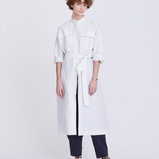 【SALE／60%OFF】HOUSE OF LOTUS モノトーンチェックコートワンピース ハウス オブ ロータス ワンピース・ドレス シャツワンピース ホワイト【送料無料】