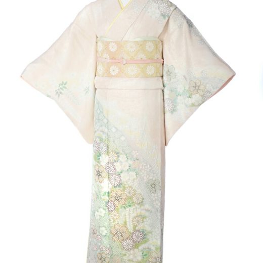 【レンタル】桂由美 訪問着 レンタル フルセット レンタル訪問着 着物レンタル レンタル着物 正絹 疋田 YUMI KATSURA 熨斗流れ 150cm～170cm位まで 足袋プレゼント 8AD412