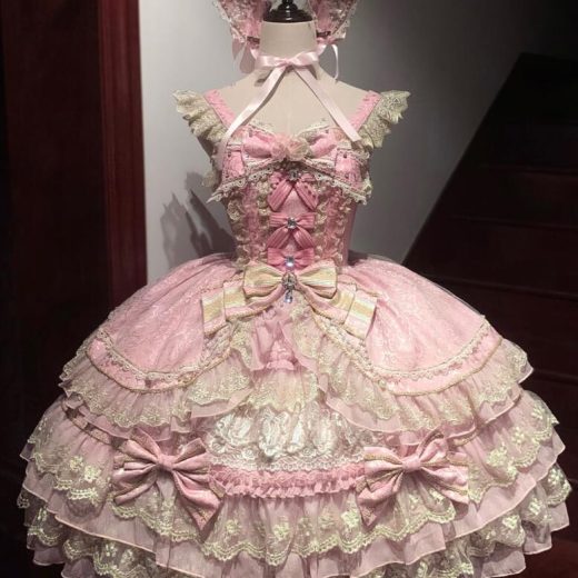 /新発/数量限定/Lolita系 /宮庭ドレス/ワンピース　jsk　OP　日常　写真　舞台　変装/ロリータ トップス 萌え ゴスロリ ロリータファッション　 吊りスカート 　花嫁洋服 ウエディングドレス　人形ドレス ハロウィン 　バレエ ティアードスカート　ティアードスカート