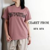 【2025春夏新作】CEaRET FROM ara ara シーレット フロム アラアラ ロゴカッティングTシャツ トップス ホワイト ピンク チャコールグレー 春夏 レディース 252013