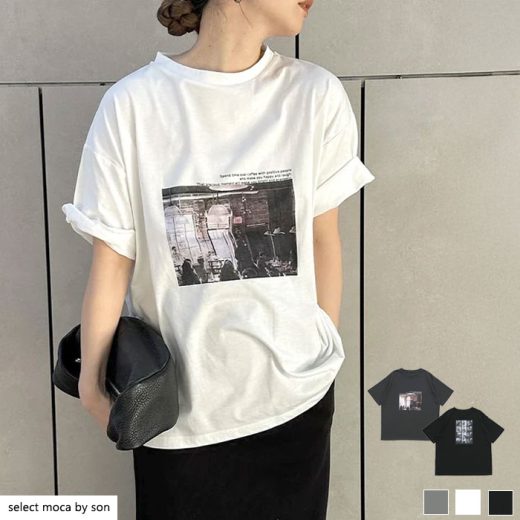 【選べるサイズ・デザイン】【一部予約】アソートプリントオーバーサイズTシャツ / レディース 春夏 夏 シンプル オーバーサイズ 半袖Tシャツ クルーネック プリントTシャツ ロゴT Tシャツ オーバーサイズ トップス セレクトモカ selectmoca select moca by SON