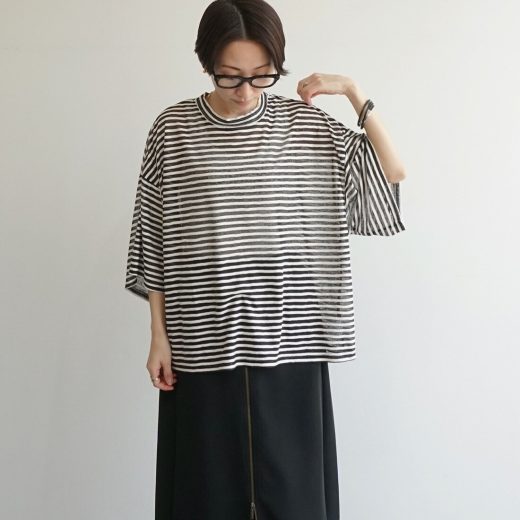 五分袖シアーTシャツ