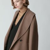 【SALE／30%OFF】allureville リバーショールカラーミドル丈コート アルアバイル ジャケット・アウター その他のジャケット・アウター ブラック ブラウン【送料無料】