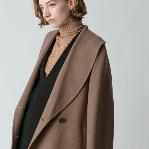 【SALE／30%OFF】allureville リバーショールカラーミドル丈コート アルアバイル ジャケット・アウター その他のジャケット・アウター ブラック ブラウン【送料無料】