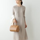 【SALE／40%OFF】NEWYORKER WOMEN ポリエステルライトジョーゼット ピンタックフレアワンピース ニューヨーカー ワンピース・ドレス ワンピース グレー ネイビー【送料無料】