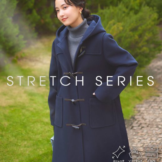 [ M L ] ストレッチ ダッフルコート アウター [K1311] レディース 20代 30代 40代 ストレッチ 伸びる 伸縮 長袖 コート ダッフル ダッフルコート ロングコート フード付き カジュアル 通勤 通学 制服 フーディ 丈長め M L