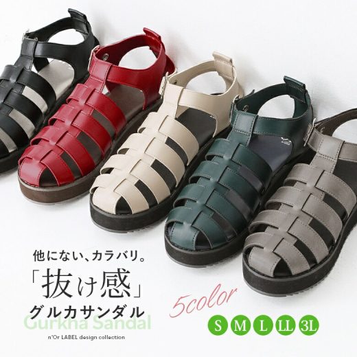 【全品送料無料】【感謝価格】『バックルデザイングルカサンダル』[n'OrLABEL グルカサンダル レディース 春夏 シューズ 靴 厚底 フラット ぺたんこ クッション インソール ストラップ 調節可能 合皮]◇【メール便不可】【50】