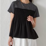 【SALE／5%OFF】Ranan Ranan/(W)ビスチェ重ね着風Tシャツ ラナン トップス カットソー・Tシャツ ホワイト カーキグリーン ネイビー グレー