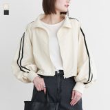 【5/10 23:59迄クーポンで20％OFF】ブルゾン ライトアウター レディース 羽織 長袖 ショート丈 ぽわん袖 ボリューム袖 スタンド襟 軽量 軽い ナイロン シャカシャカ アウター 羽織り スタンドネック ドロスト 春 秋 オシャレウォーカー【メール便不可】【20】