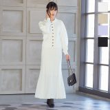 マーメイドニットスカート [M3163] レディース ロング丈 セットアップ ウエストゴム 無地 ブラック 黒 スカート ロング 秋冬 冬 春 ロングスカート ニットスカート きれいめ マキシスカート【送料無料】