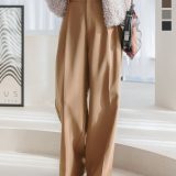 ≪ 特別セール ≫ パンツ タックワイドパンツ ツータック [M4131] レディース バレルレッグ ズボン 長ズボン ロングパンツ きれいめ 30代 40代 ワイドパンツ カーブパンツ コクーンパンツ タックパンツ 低身長 プチ ハイウエスト パンツ ズボン ブラウン