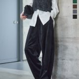 ≪ 特別セール ≫ 送料無料！ バレルレッグベロアカーブパンツ [M4138] レディース ボトム カーブパンツ ロング 20代 30代 40代 秋 冬 バレルレッグパンツ ワイドパンツ 低身長 ベロア ベルベット 別珍 ベッチン パンツ ズボン プチ ルームウェア【送料無料】