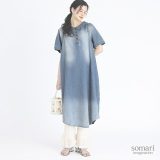 【5/10 23:59迄クーポンで20％OFF】デニム ワンピース レディース ロングワンピース 半袖 襟付き シャツワンピ シャツワンピース ロングワンピ デニムワンピース ロング ミモレ 綿100％ コットン レイヤード 重ね着 春 夏※メール便可※【10】