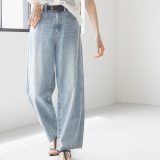 GLOBAL WORK 吉高由里子さん着用/GOODデニムバギーパンツ/118365 グローバルワーク パンツ ジーンズ・デニムパンツ グレー ベージュ ブルー ネイビー【送料無料】
