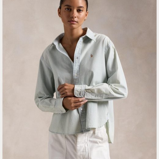 POLO RALPH LAUREN リラックスド フィット シャンブレー シャツ ラルフローレン トップス シャツ・ブラウス ブルー【送料無料】