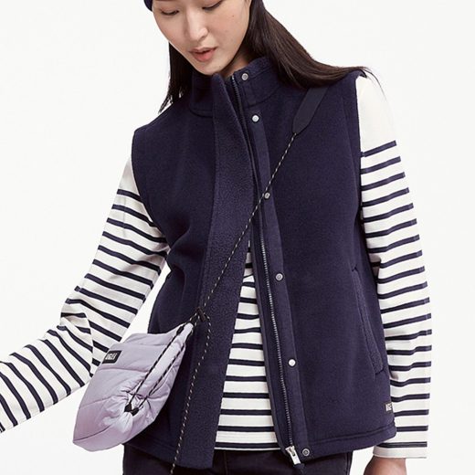 【SALE／60%OFF】AIGLE POLARTEC CLASSIC 300 ポーラテック スタンドジップアップフリースベスト RP エーグル トップス ベスト・ジレ ホワイト ブラック【送料無料】
