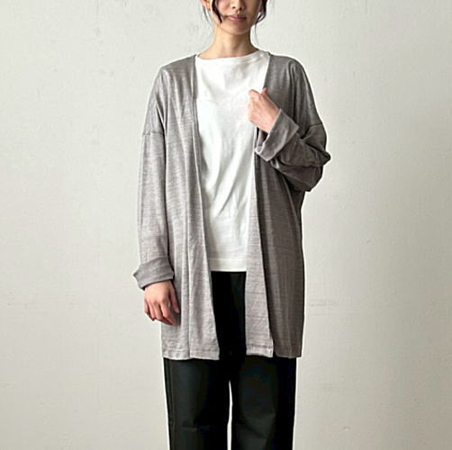 MUYA(ムヤ) リネンリラックスカーディガン　メンズレディース