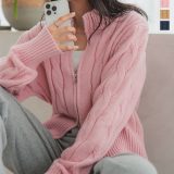 ≪ 特別セール ≫ 送料無料！ ニットカーディガン 羽織り 軽アウター ライトアウター ダブルジップ ケーブルニット トップス [N1134] レディース 20代 30代 40代 ニットブルゾン ケーブルニット ジップカーディガン ジップアウター ジッパー トレンド【送料無料】