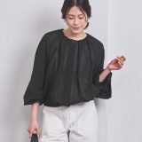 【SALE／70%OFF】UNITED ARROWS ボイル ギャザー シャツブルゾン ユナイテッドアローズ アウトレット トップス シャツ・ブラウス ブラック ホワイト【送料無料】