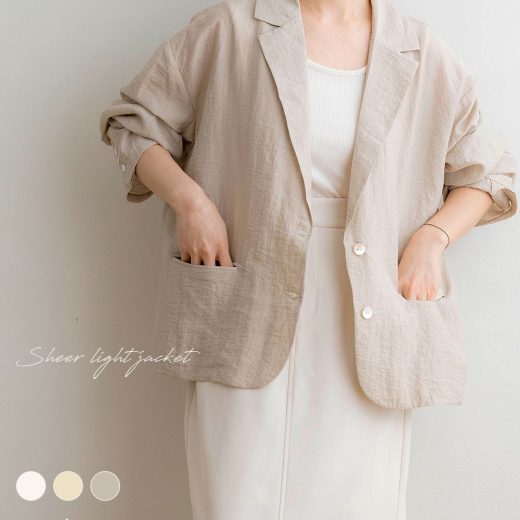 NOAHL｜《3,839円→45％offクーポン利用》【メール便】シアー ジャケット レディース トップス シャツ シアーシャツ ライトジャケット オーバージャケット レイヤード イエロー 長袖 春 250212
