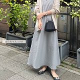 NOAHL｜【はらちゃんコラボ】リネン キャミ ワンピース レディース ロング ワンピース キャミワンピ 肩紐 アイボリー ブルー ブラック 黒 夏 240528