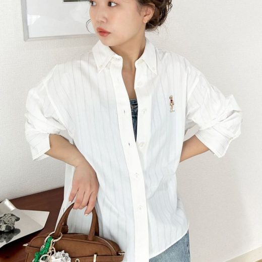 Lily Bearクラシックシャツ LILY BROWN リリーブラウン トップス シャツ・ブラウス ネイビー ピンク ブルー ホワイト【送料無料】[Rakuten Fashion]