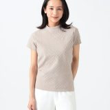 ＜WOMEN＞PURPLE LABEL / バスケット編み モックネック ニット BEAMS GOLF PURPLE LABEL ビームス ゴルフ トップス カットソー・Tシャツ ネイビー ホワイト ベージュ【送料無料】[Rakuten Fashion]