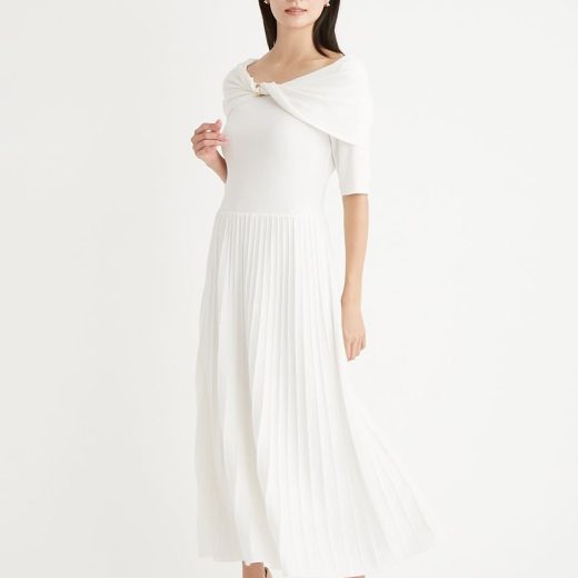 【SALE／20%OFF】CELFORD メタルパーツ付きニットワンピース セルフォード ワンピース・ドレス その他のワンピース・ドレス ネイビー ホワイト【送料無料】