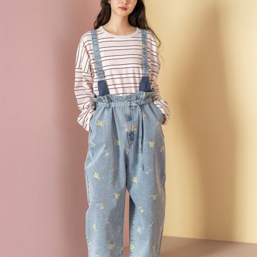 niko and ... [NKJ 2025SS]SUSPENDER DENIM ニコアンド パンツ ジーンズ・デニムパンツ ブルー グレー【送料無料】