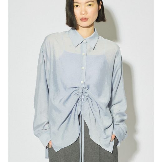 MIDIUMISOLID MIDIUMISOLID for Ladies ドローストリングシャツ マーコート トップス シャツ・ブラウス ピンク ブラック ブルー ホワイト【送料無料】