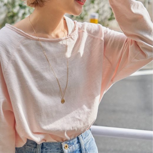 Spick & Span 《追加》コットンスラブクルーネックプルオーバー スピックアンドスパン トップス カットソー・Tシャツ ピンク ネイビー ホワイト イエロー【送料無料】