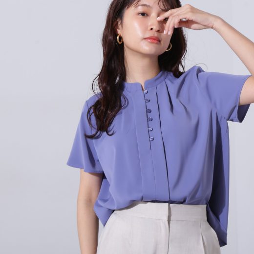 【SALE／10%OFF】N. Natural Beauty Basic フロントタックボタンブラウス エヌ ナチュラルビューティーベーシック* トップス シャツ・ブラウス グレー ブルー ホワイト【送料無料】