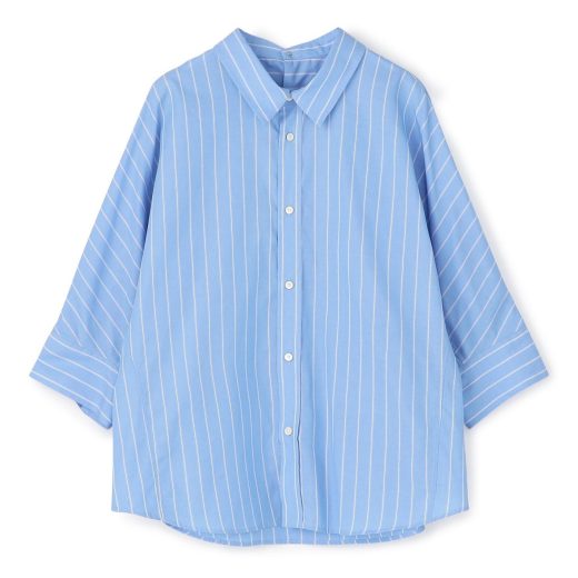 MACPHEE コットンブロード ドルマンスリーブシャツ トゥモローランド トップス シャツ・ブラウス ブルー ホワイト【送料無料】