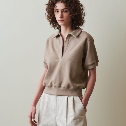 Steven Alan ＜Steven Alan＞ブークレ ダンボール スキッパー ネック プルオーバー ビューティー＆ユース　ユナイテッドアローズ トップス カットソー・Tシャツ ネイビー ブラウン【送料無料】