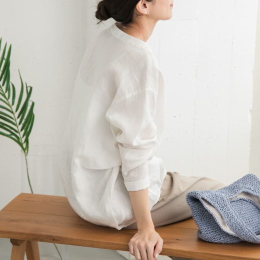 URBAN RESEARCH DOORS リネンバックタックプルオーバー アーバンリサーチドアーズ トップス シャツ・ブラウス ホワイト ブルー ネイビー【送料無料】