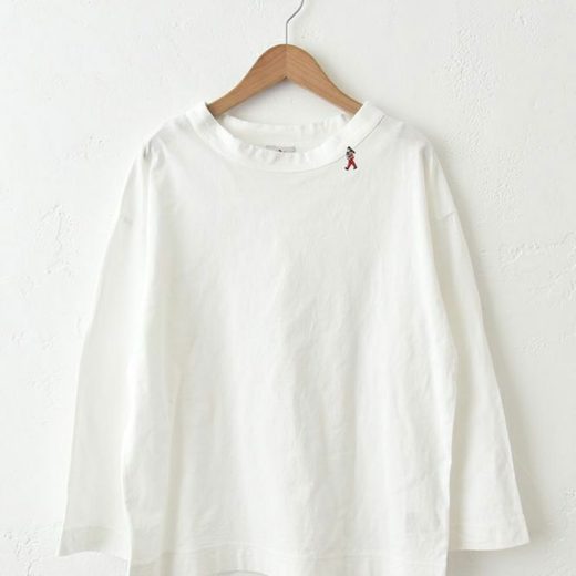 her. her.｜オーガニックエーゲ海 パン刺繍Tee [[8251C-926]][C] ハグハグ トップス カットソー・Tシャツ ホワイト【送料無料】