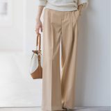 NOBLE 《追加》エステルツイルストレッチスラックスパンツ 6 ノーブル パンツ スラックス・ドレスパンツ ベージュ ブラック グリーン【送料無料】