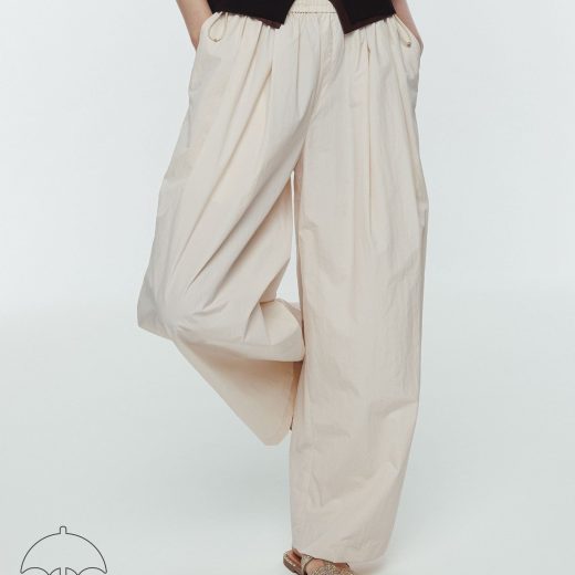 ADAM ET ROPE' FEMME 【定番人気】撥水ナイロンイージーパンツ アダムエロペ パンツ その他のパンツ ホワイト ブラック【送料無料】