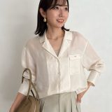anuans シアーテーラードシャツ アニュアンス トップス シャツ・ブラウス ホワイト ブラック グリーン【送料無料】
